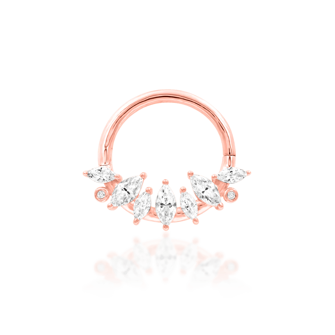 Studio Photo of Winter Ring in Rose Gold – Soft Lighting