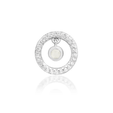 Front view of Ailany in white gold – dreamy circular silhouette with sparkle