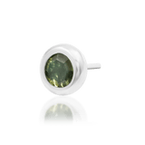Alary 14K Gold Threadless End with Moss Agate – Front View