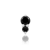 Front view of Aman in white gold – minimal black gemstone silhouette