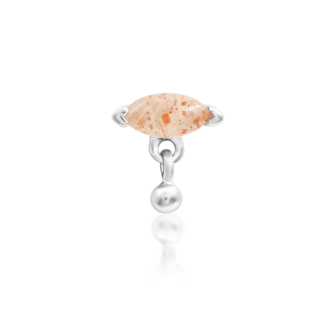 Marquise sunstone and CZ combo – Amanda jewelry in white gold