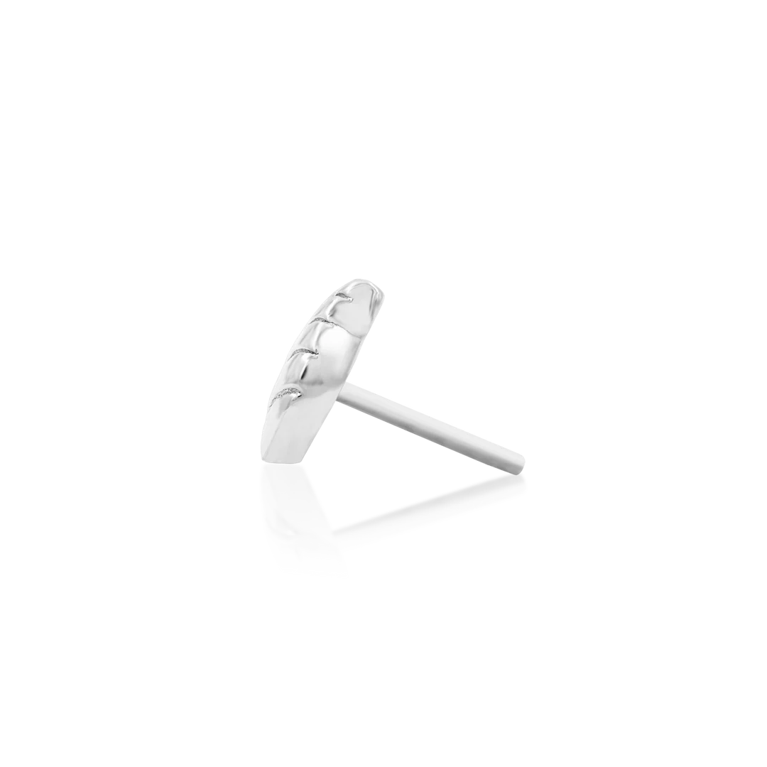 Bay Leaf – Sculpted Single Leaf – 14K Gold Threadless End