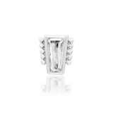 Top-down image of Beaded Baguette in white gold – classic baguette layout