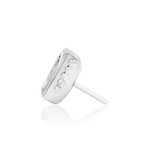 Side Angle View of Beaded Baguette Displaying Baguette-Cut CZ