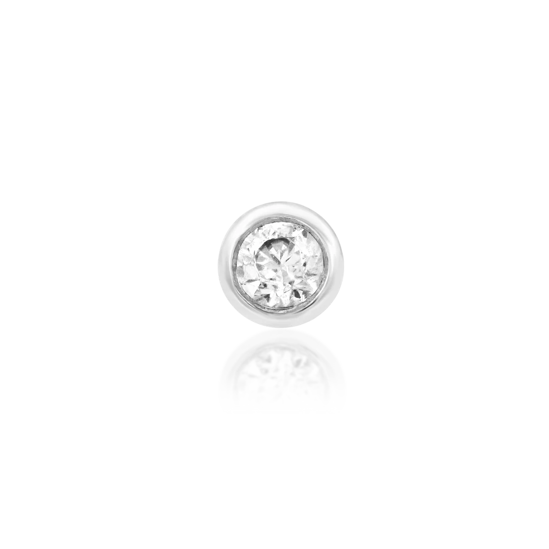 Bezel CZ – Classic Smooth Setting – 14K Gold Threadless End