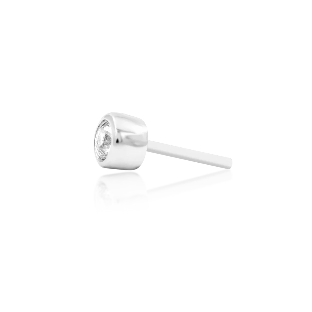 Bezel CZ – Classic Smooth Setting – 14K Gold Threadless End