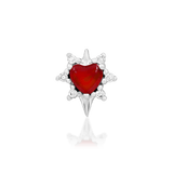 Front view of Cadence in white gold – romantic heart shape and gemstone detail