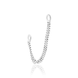 Double Box Chain Draped Across Conch and Flat Piercing – Style Example