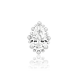 Front view of Ennvi in white gold – elegant dewdrop-inspired silhouette