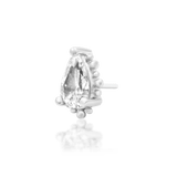 Macro image of Ennvi – polished 14k gold with teardrop CZ brilliance