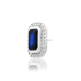 Euqenia – Burma Blue CZ Pear – 14K Gold Threadless End