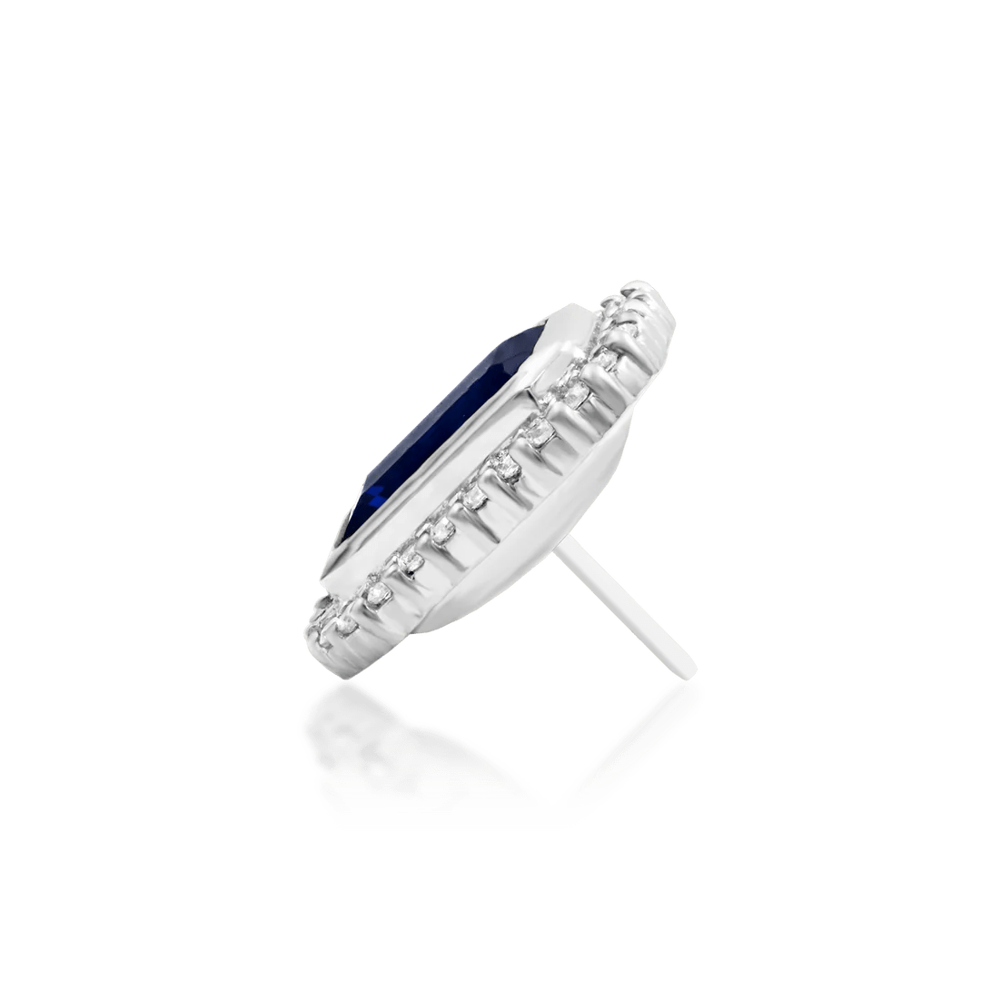 Euqenia – Burma Blue CZ Pear – 14K Gold Threadless End