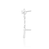 Flail End Styled in Tragus Piercing with Minimalist Stack