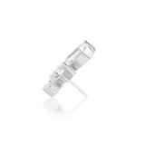 Happy Trails – Cascading CZ Trio – 14K Gold Threadless End