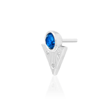 Haydn Threadless End with Blue Topaz – Shown Next to Matching Piercing Ends