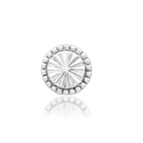 Front view of Kaya in white gold – symmetrical circle with textured finish