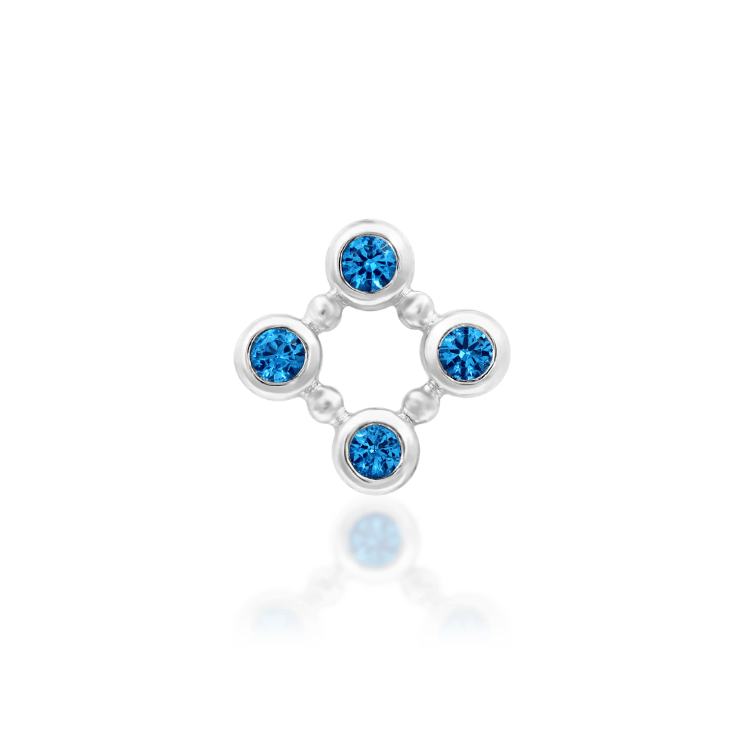 Princess-Cut Layout of Lana with Blue Topaz Cabochons – Macro Detail