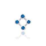 Princess-Cut Layout of Lana with Blue Topaz Cabochons – Macro Detail