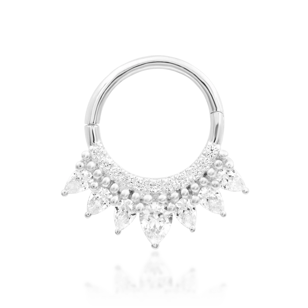Luxurious 14K gold end with cascading CZ detail