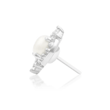 Margaret Crown – Pearl & CZ Halo – 14K Gold Threadless End