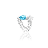 unipurr Marina end featuring aqua stone and flowing chain