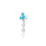 Vertical threadless end with blue cubic zirconias by Junipurr