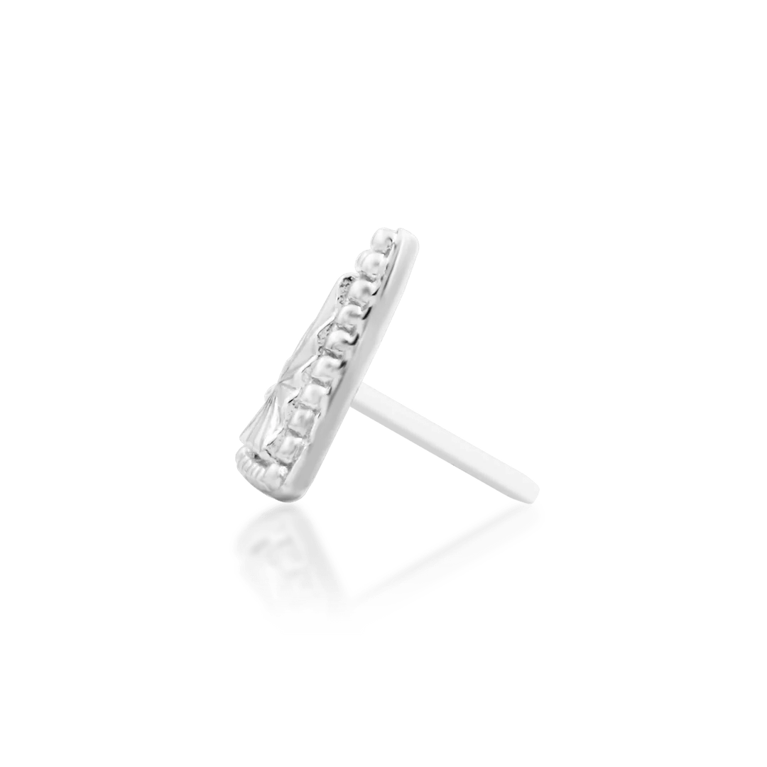Side View of Mila Minimalist Triangle Jewelry in Tragus