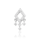 Close-up of Miri in white gold – micro-set diamonds and charm movement