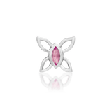 Close-up of Navhvi jewelry in white gold – sculpted wings and soft color