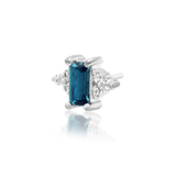 Macro shot of Nellie end – polished 14k gold and sparkling stones