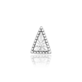 Front view of Nina in white gold – minimalist triangular design with sparkle