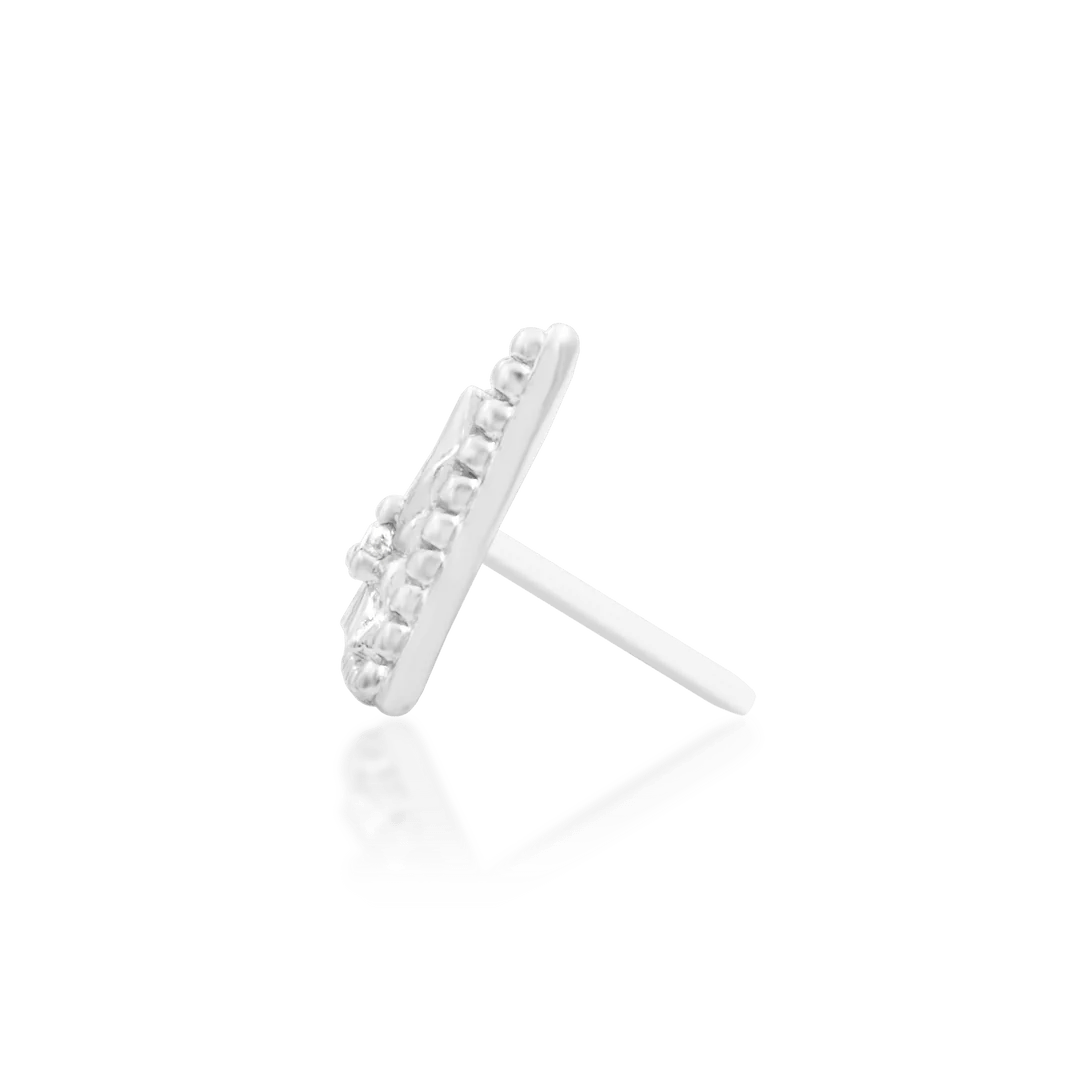 Side View of Nina Gold Triangle with Sparkle Accent