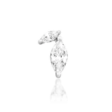 Front view of Orla in white gold – two-stone minimalist marquise layout