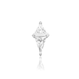 Top-down shot of Point Taken in white gold – minimalist piercing detail