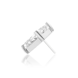 Model Wearing Point Taken End in Flat Piercing – CZ Contrast