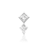 Close-up of Reflection in white gold – princess-cut diamond and accents