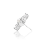 Rita Classic – Pearl & CZ Trio – 14K Gold Threadless End