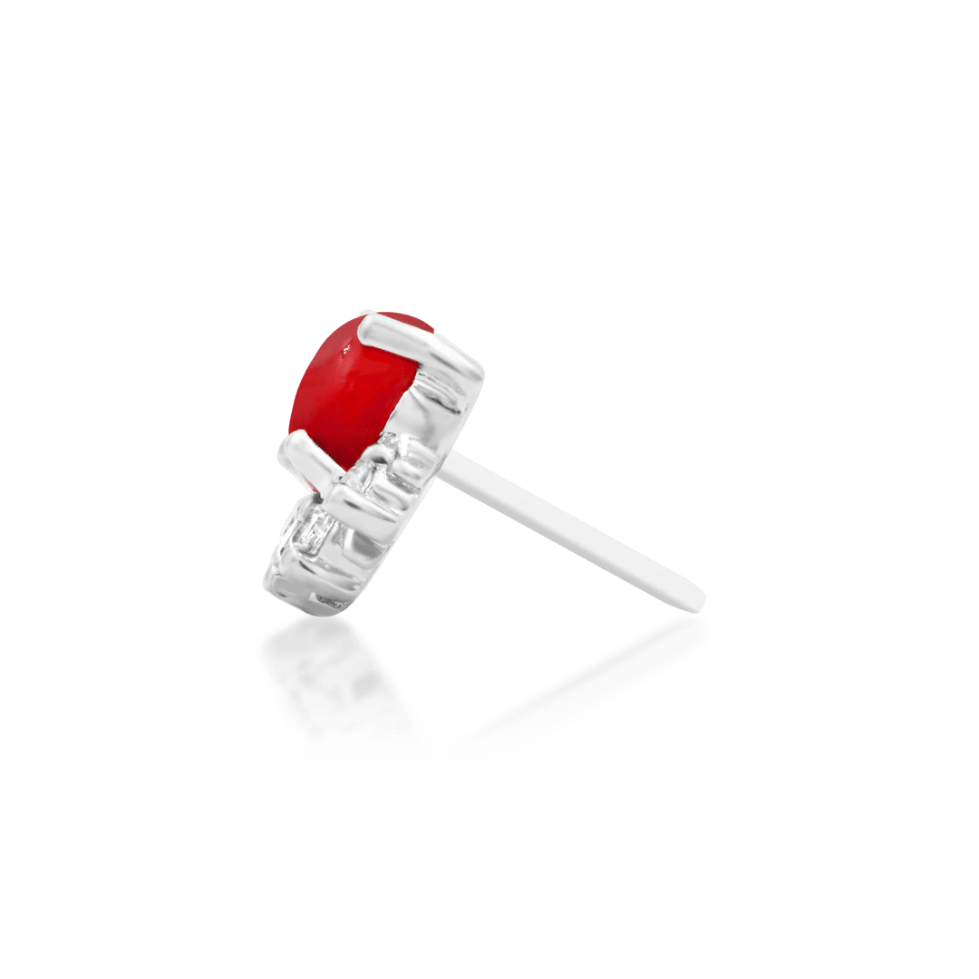 Carnelian and CZ Gold End Styled in a Helix Jewelry Stack