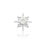 Top view of Ruth decorative end in white gold – elegant and balanced form