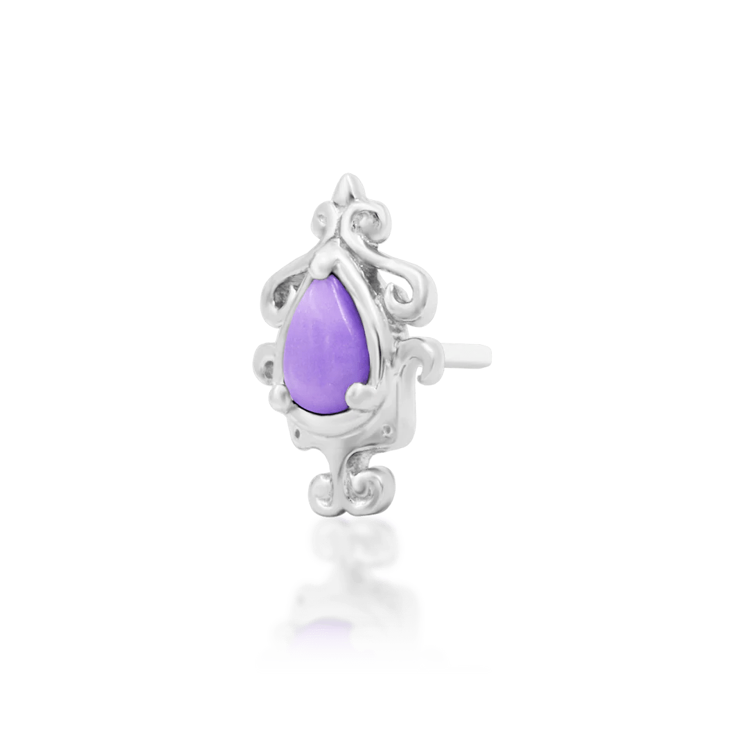 Detailed Top View of Savene Piercing Jewelry in White Gold