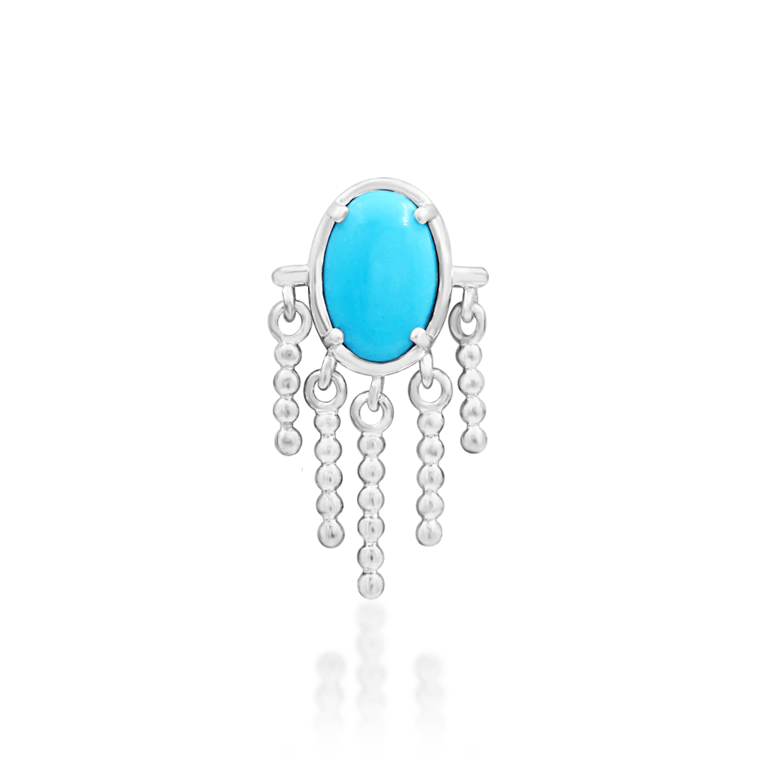 Side Angle of Sienna Showing Chain Flow and Turquoise Sparkle