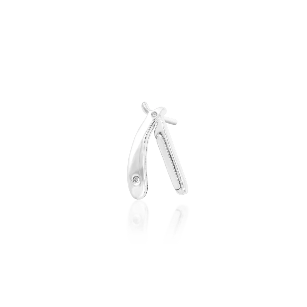 STRAIGHT RAZOR 14K GOLD  - THREADLESS END piercing-zone.com