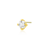 4 PRONG-SET CZ STONE-14K GOLD piercing-zone.com