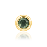 Alary Threadless End with Moss Agate in 14K Yellow Gold – Front View