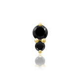 Aman threadless end in 14k yellow gold – stacked black CZ duo