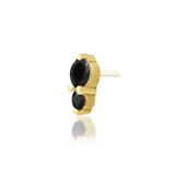 Top-down image of Aman – 3mm and 2mm CZ alignment in gold setting