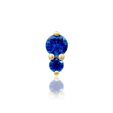 Aman threadless end in 14k yellow gold – stacked sapphire blue CZ gems