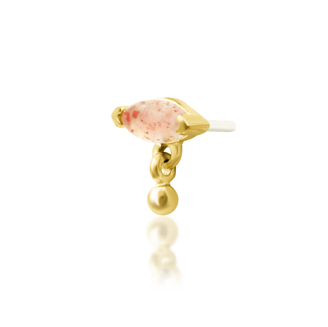 Top-down photo of Amanda end – elegant marquise shape on white background