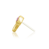 Amanita 14K Gold Threadless End with Pink CZ – Front View