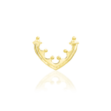 Anya 14K Gold Threadless End – Front View with Sculpted Detail